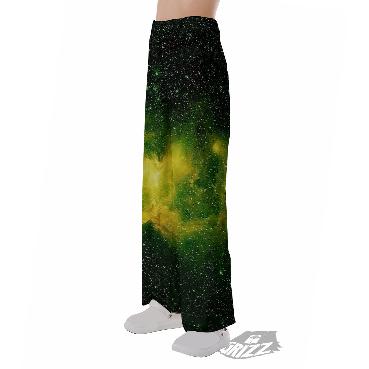 Galaxy Sparkle Green Print Pajama Pants-grizzshop