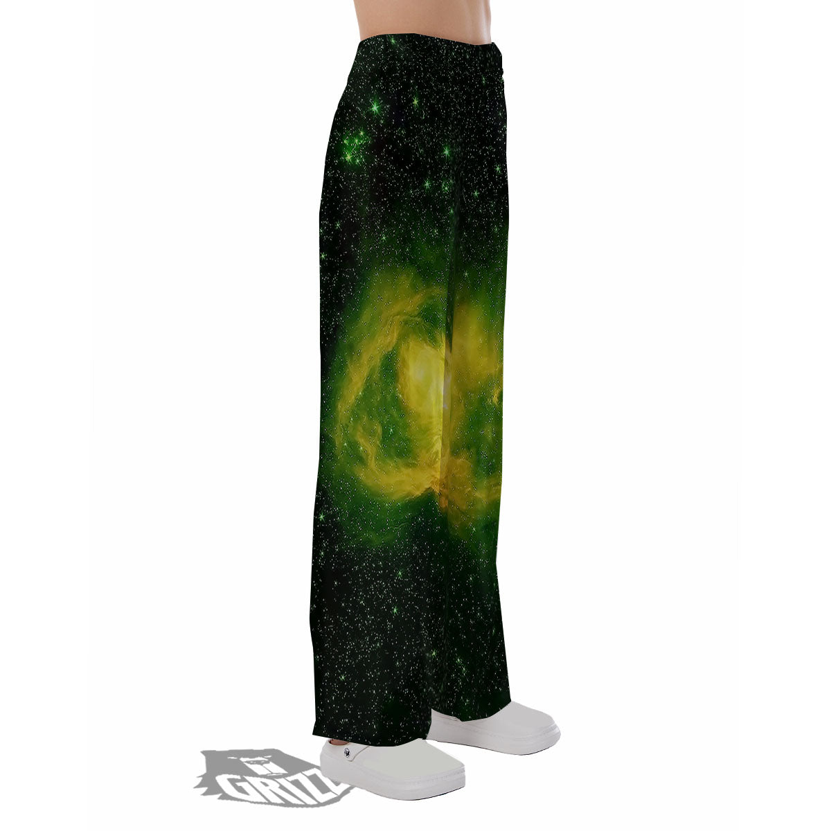Galaxy Sparkle Green Print Pajama Pants-grizzshop