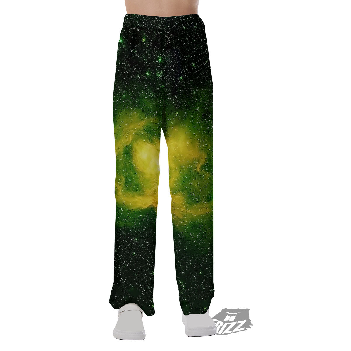 Galaxy Sparkle Green Print Pajama Pants-grizzshop
