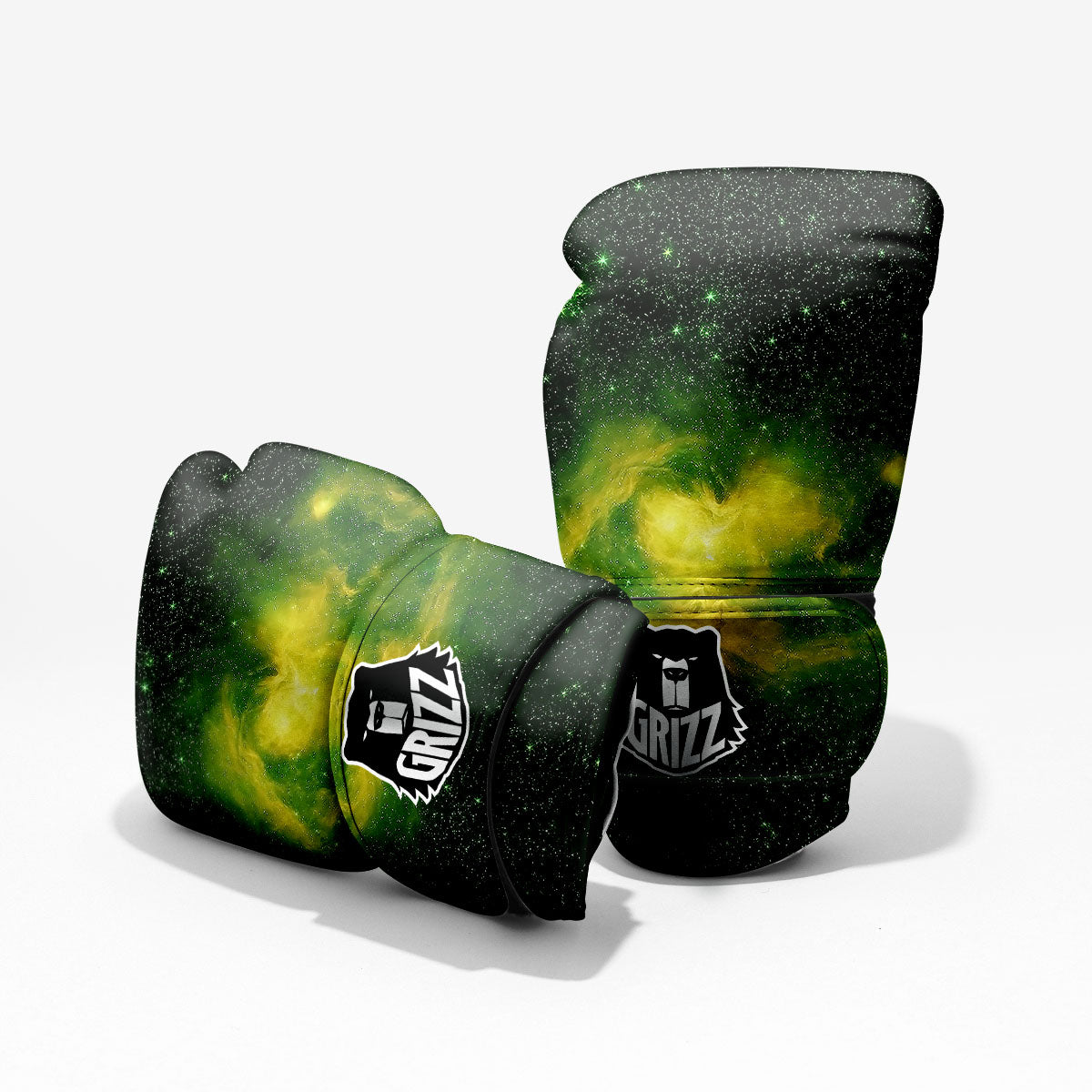 Galaxy Sparkle Green Print Pro Boxing Glove