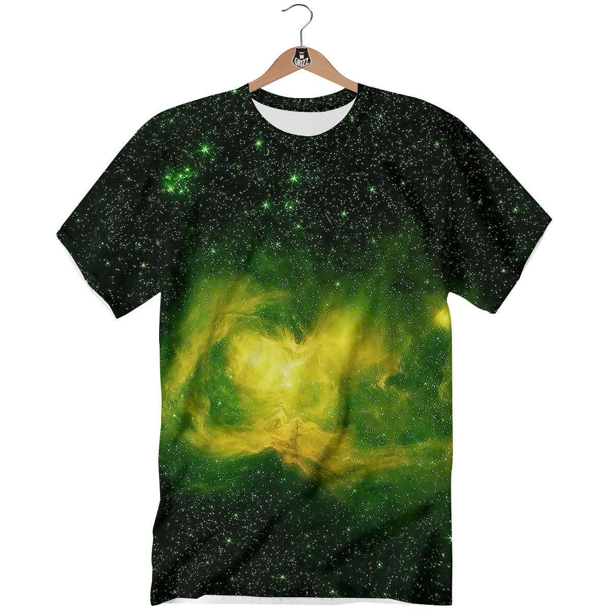 Galaxy Sparkle Green Print T-Shirt-grizzshop