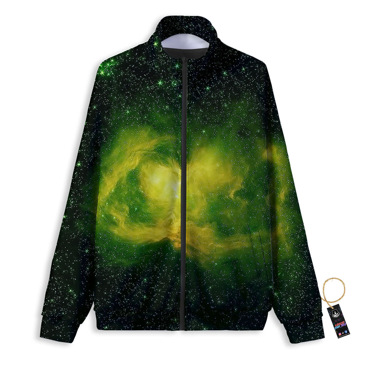 Galaxy Sparkle Green Print Track Jacket-grizzshop