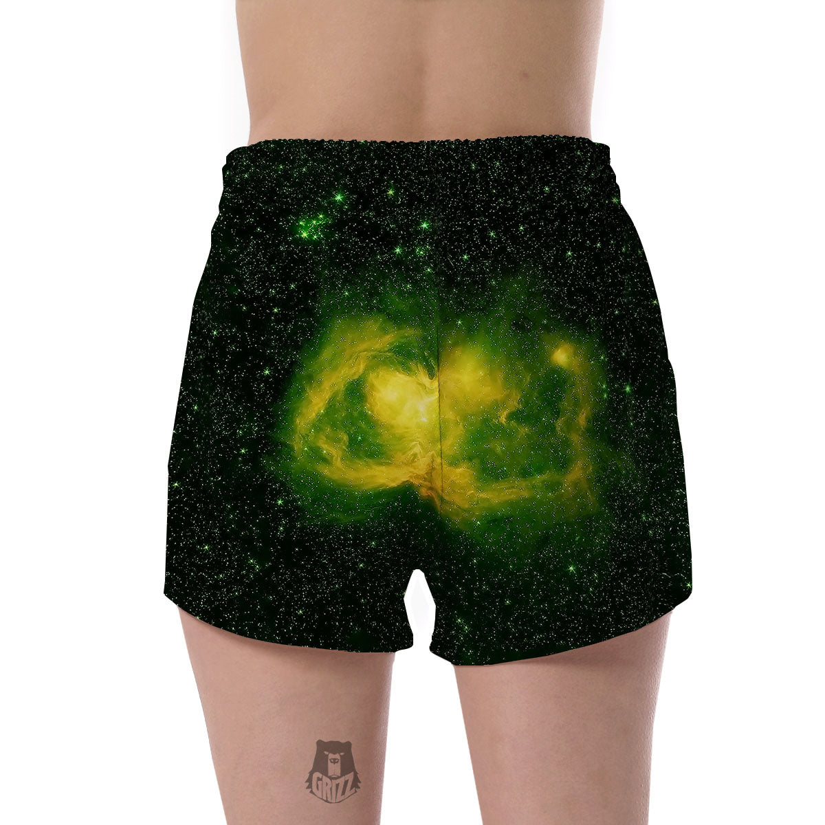 Galaxy Sparkle Green Print Women's Shorts-grizzshop