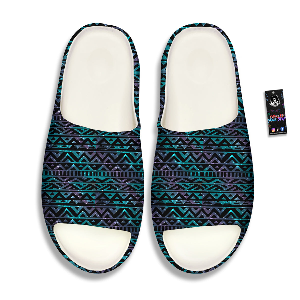 Galaxy Aztec Tribal Print Pattern Sandals-grizzshop