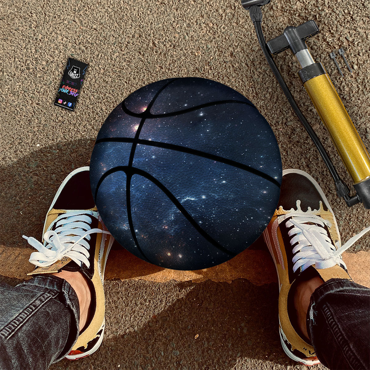 Halloween Argyle Grey And Orange Print Basketball