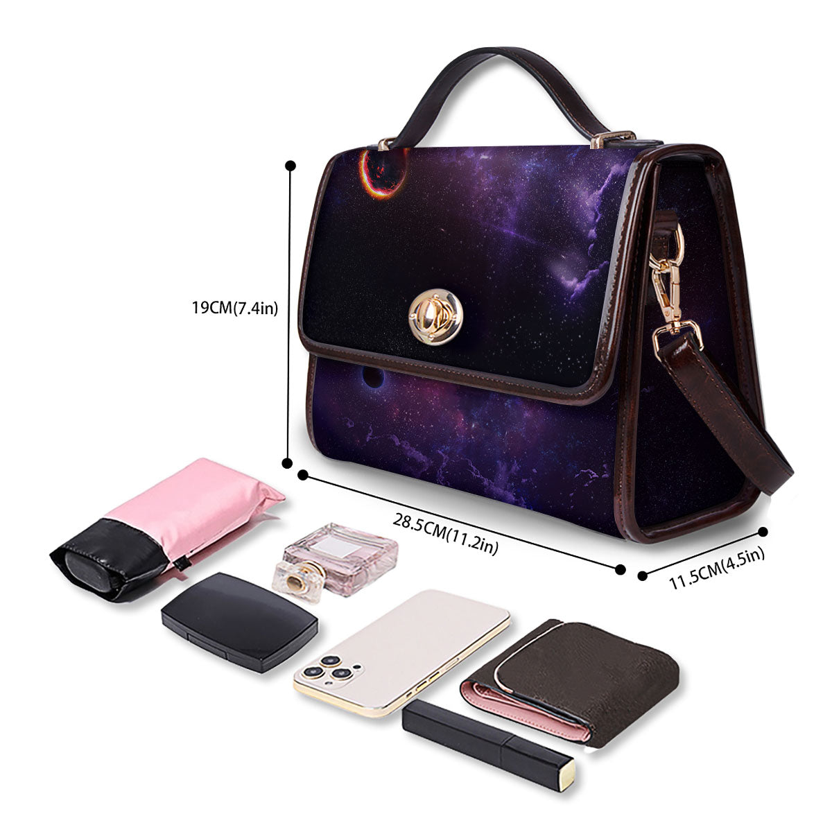 Galaxy Deep Space Light Stardust Print Women's Satchel Bag