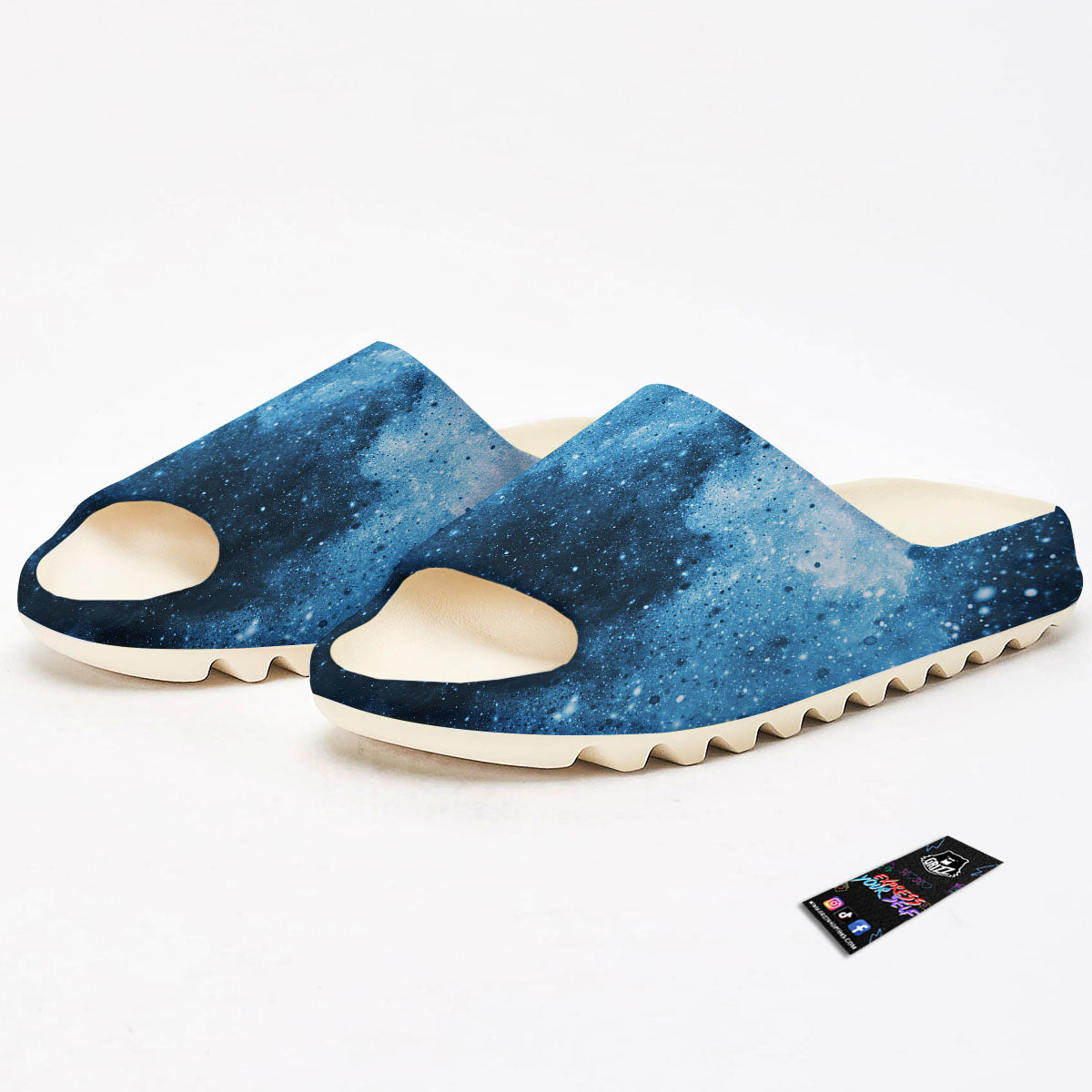 Galaxy Space White Cloud Print Sandals-grizzshop