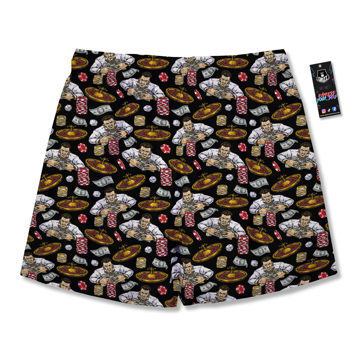 Gambling And Money Vintage Print Pattern Men's Running Shorts-grizzshop