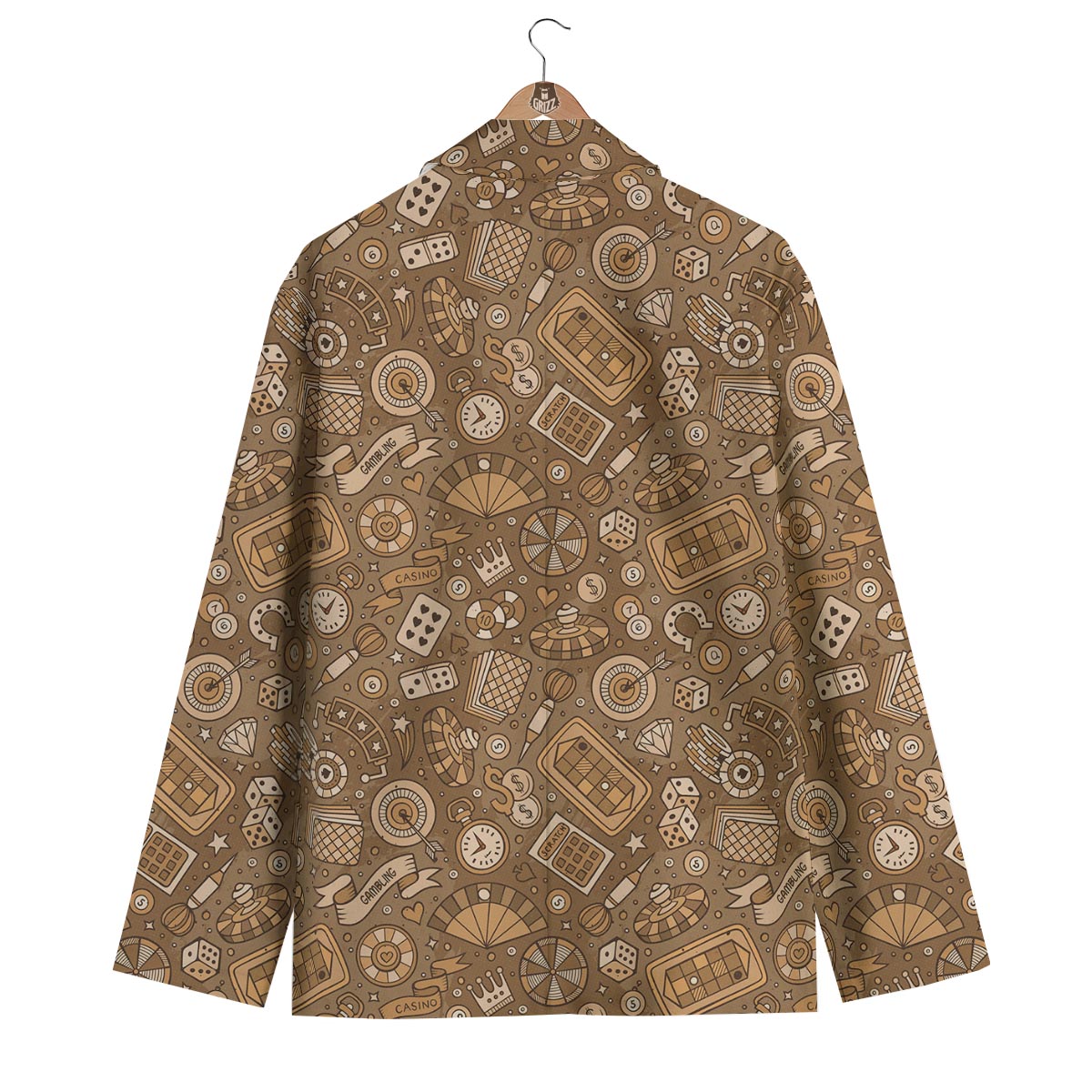 Gambling Poker Pattern Print Men's Blazer-grizzshop