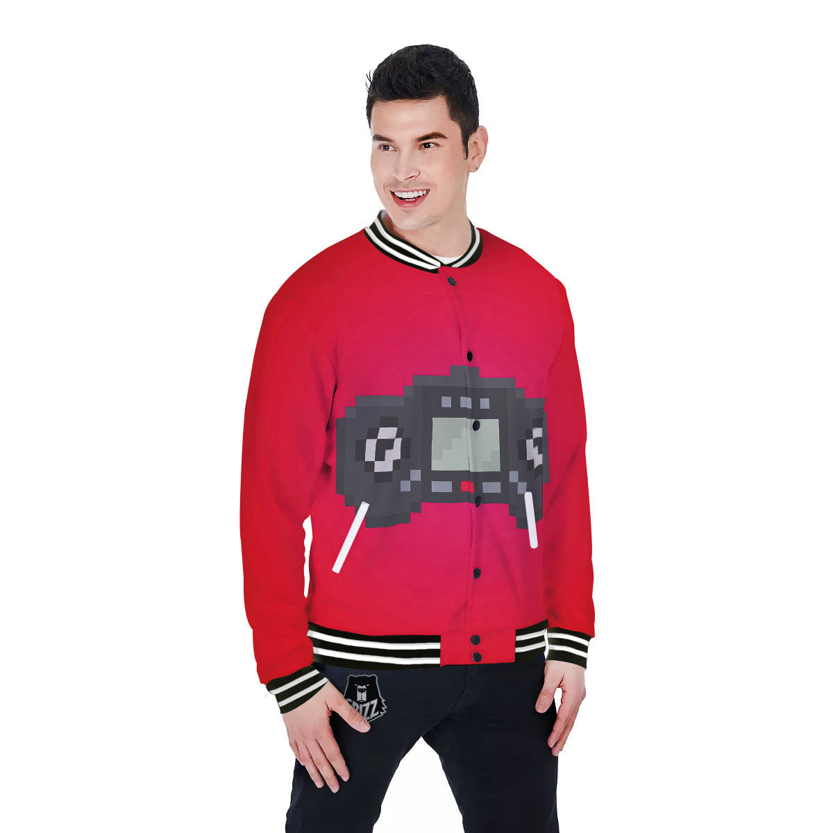 Game Items 8-Bit Pixel Print Baseball Jacket-grizzshop