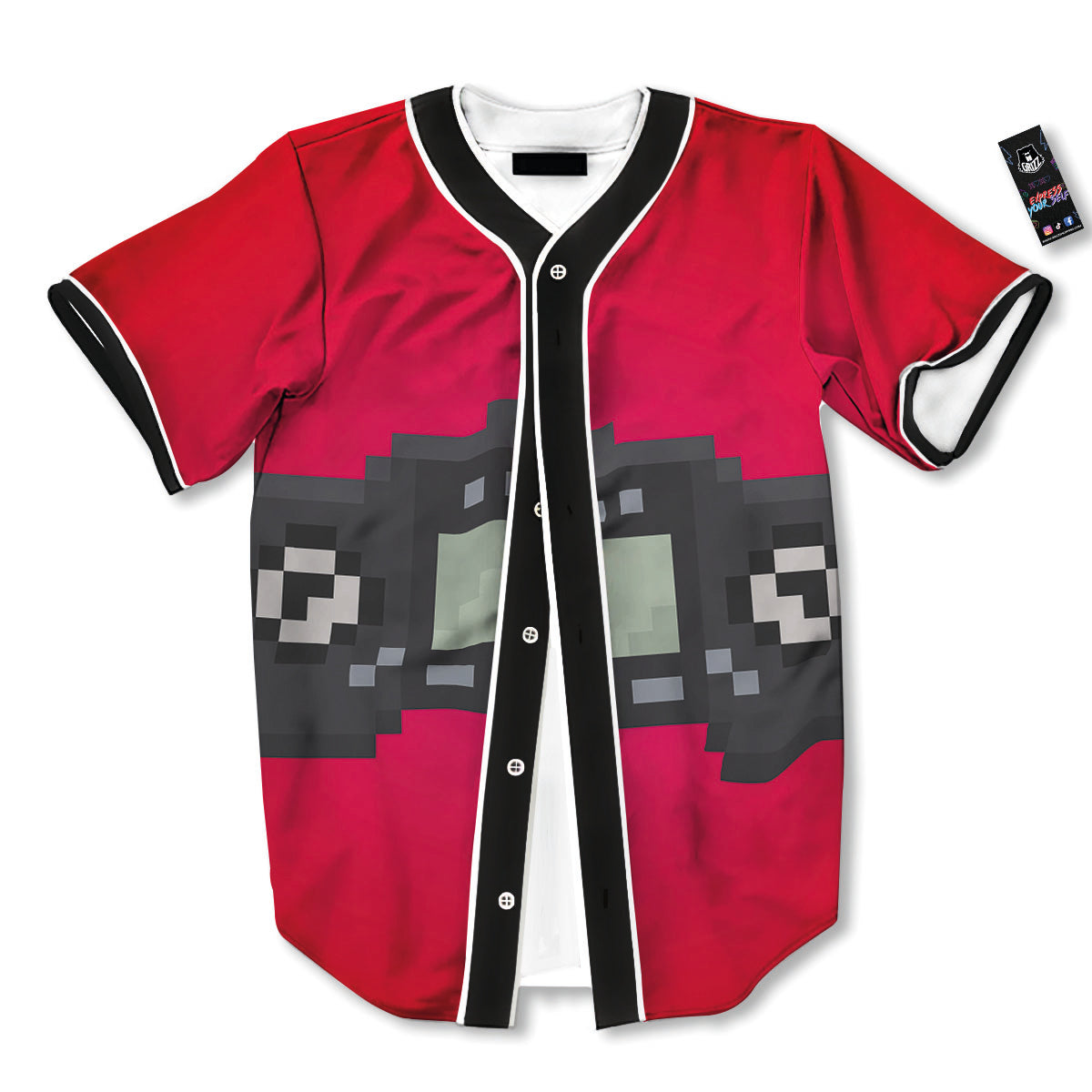 Game Items 8-Bit Pixel Print Baseball Jersey-grizzshop