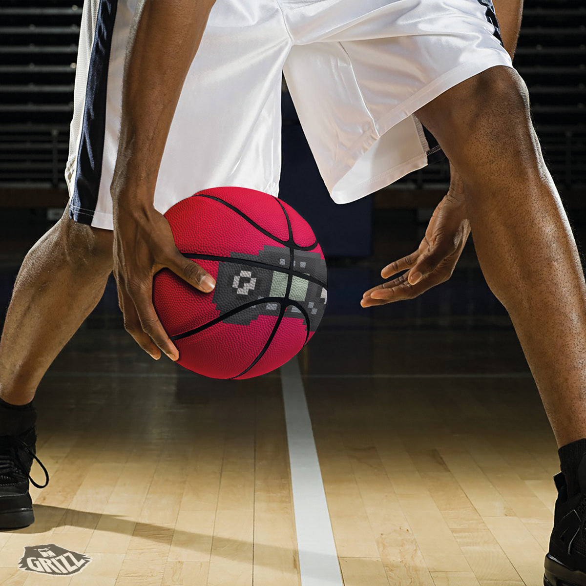 Game Items 8-Bit Pixel Print Basketball-grizzshop