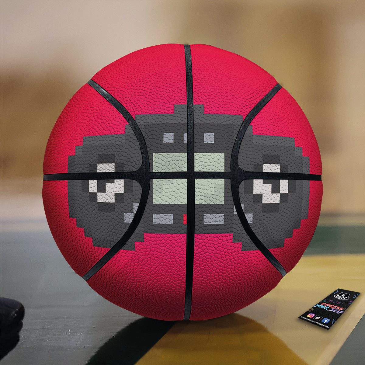 Game Items 8-Bit Pixel Print Basketball-grizzshop