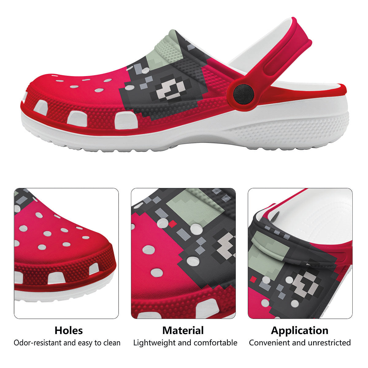 Game Items 8-Bit Pixel Print Clog-grizzshop