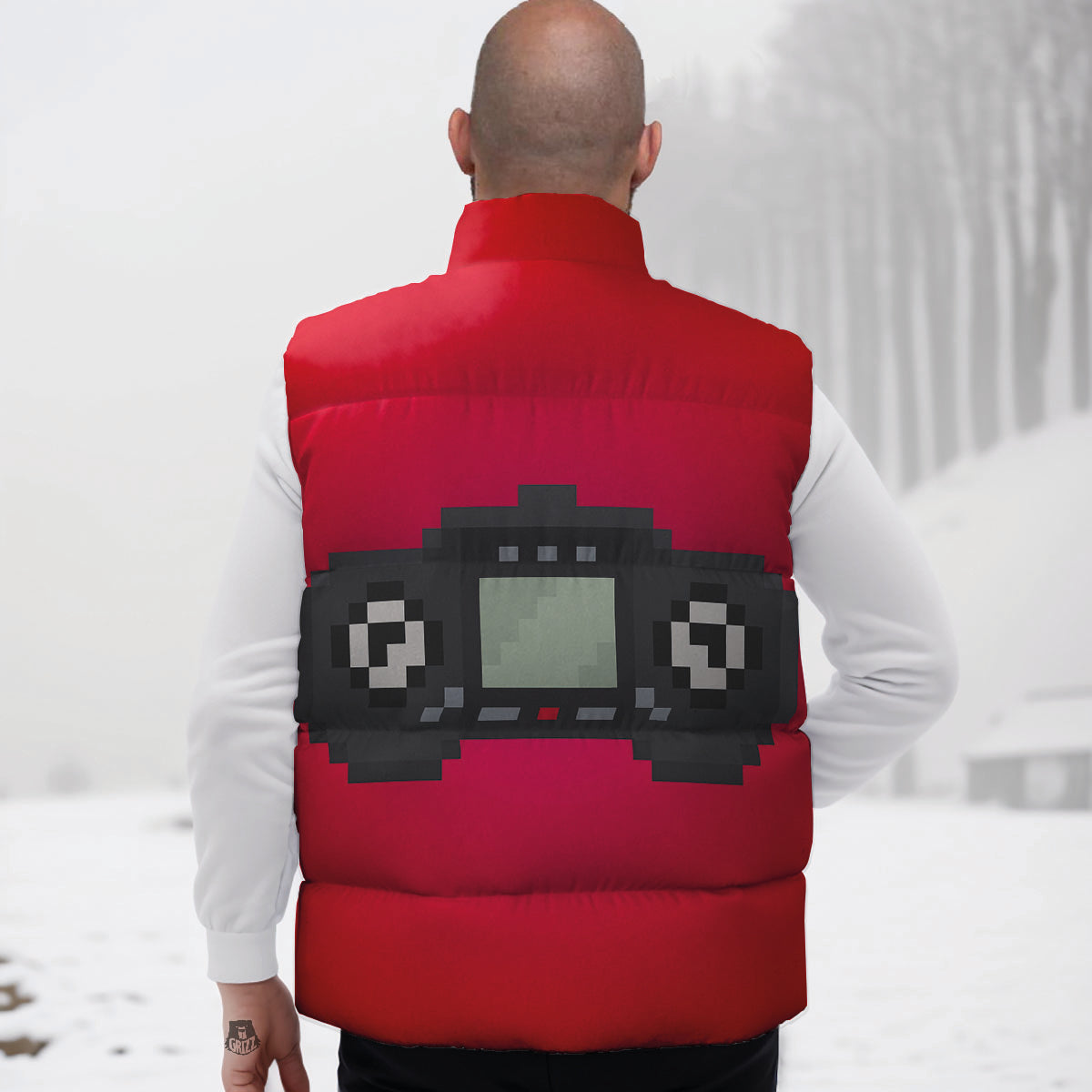 Game Items 8-Bit Pixel Print Down Vest-grizzshop