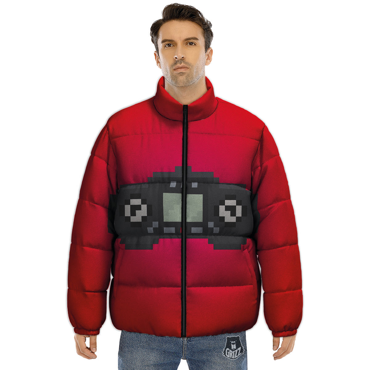 Game Items 8-Bit Pixel Print Puffer Jacket-grizzshop