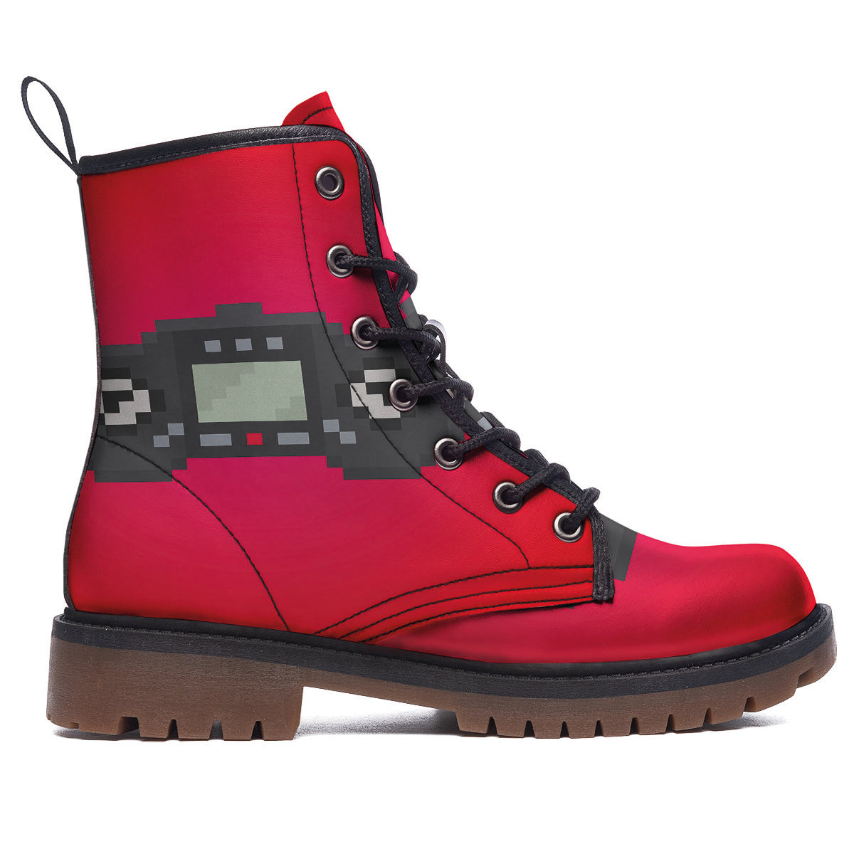 Game Items 8-Bit Pixel Print Work Boots-grizzshop