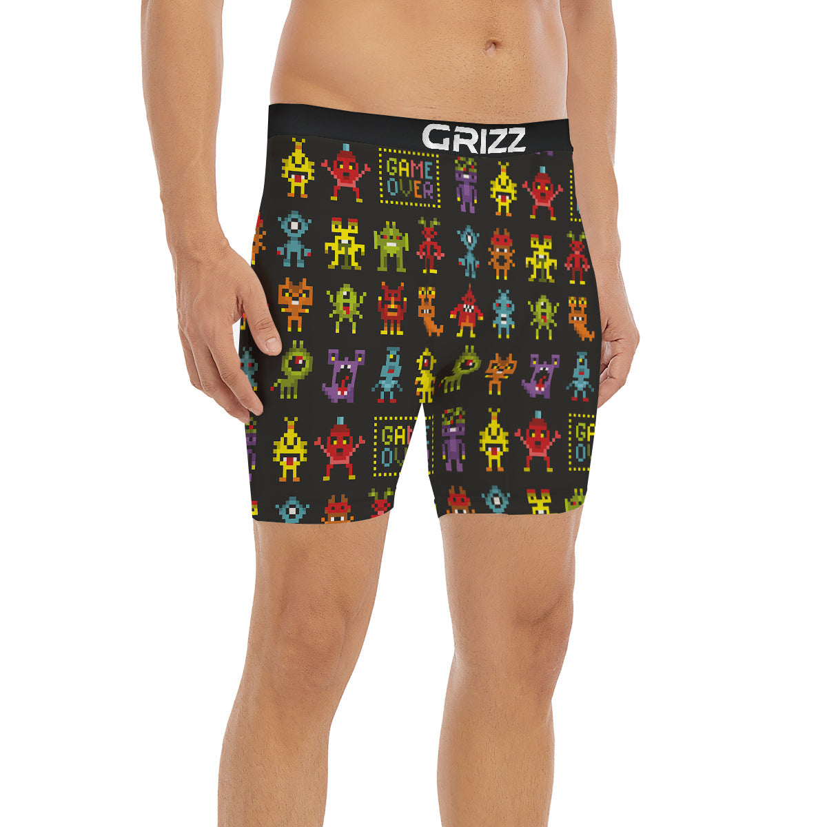 Game Monsters 8-Bit Video Print Pattern Boxer Briefs-grizzshop