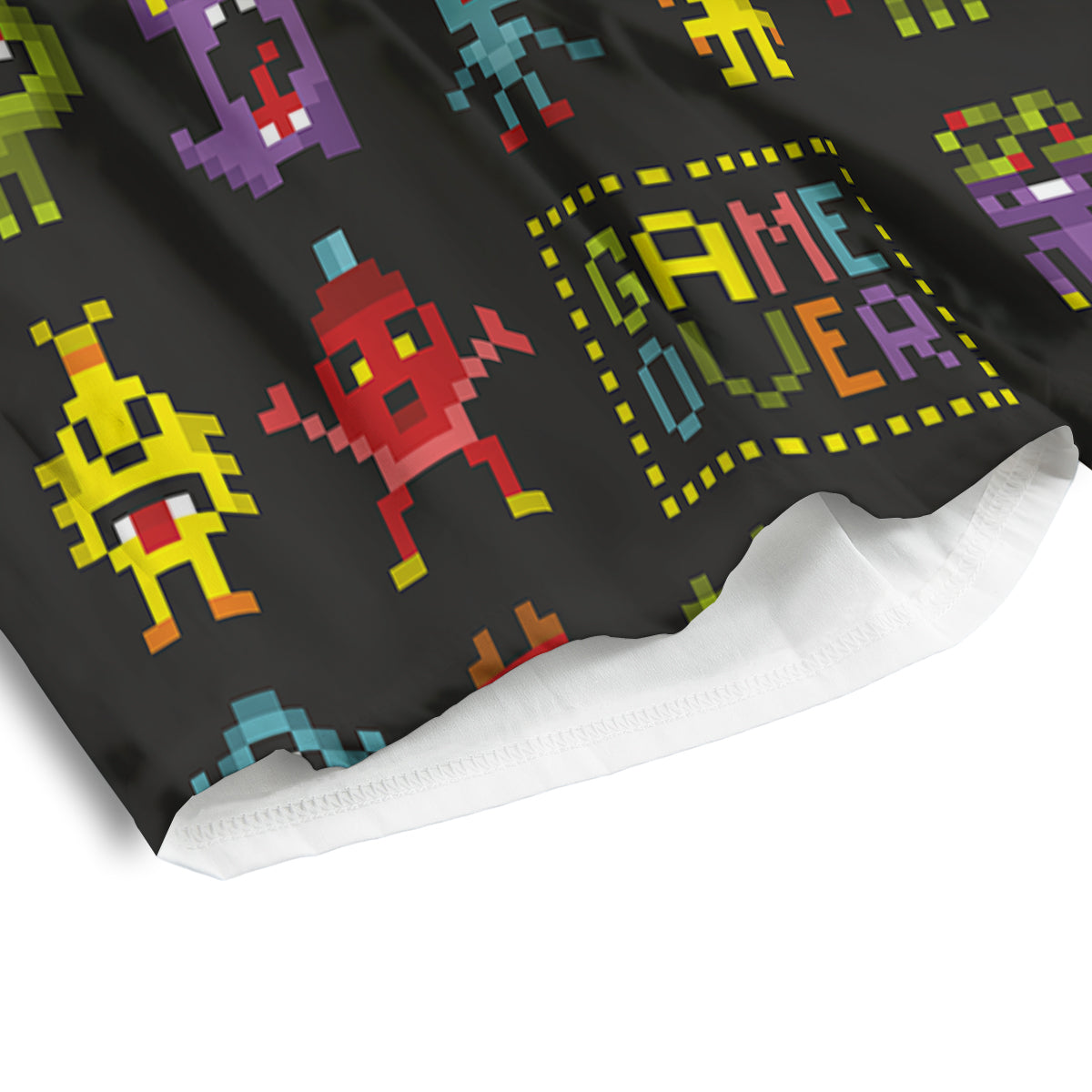 Game Monsters 8-Bit Video Print Pattern Men's Athletic Shorts