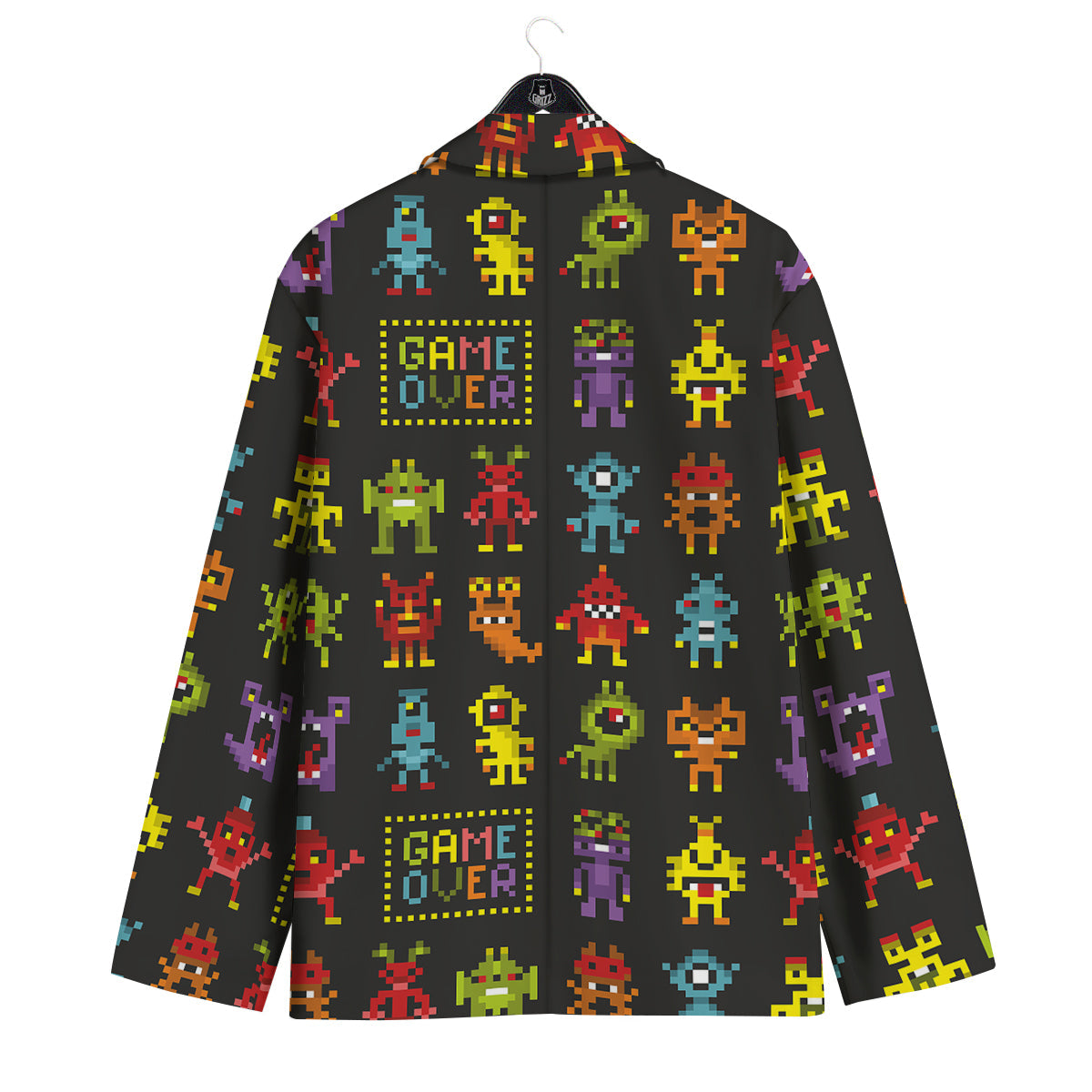 Game Monsters 8-Bit Video Print Pattern Men's Sport Coat-grizzshop