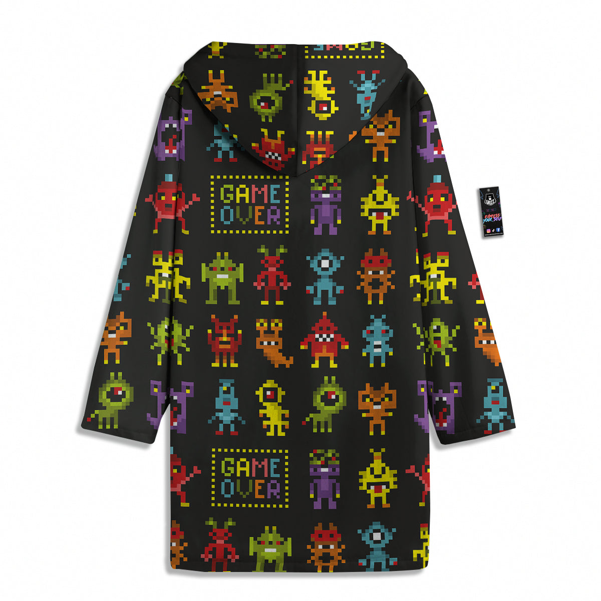 Game Monsters 8-Bit Video Print Pattern Men's Windbreaker Jacket-grizzshop