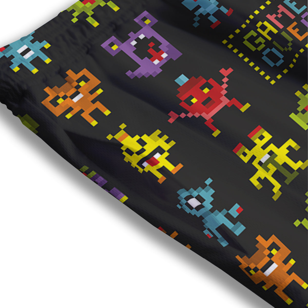 Graffiti Text Print Pattern Mesh Shorts