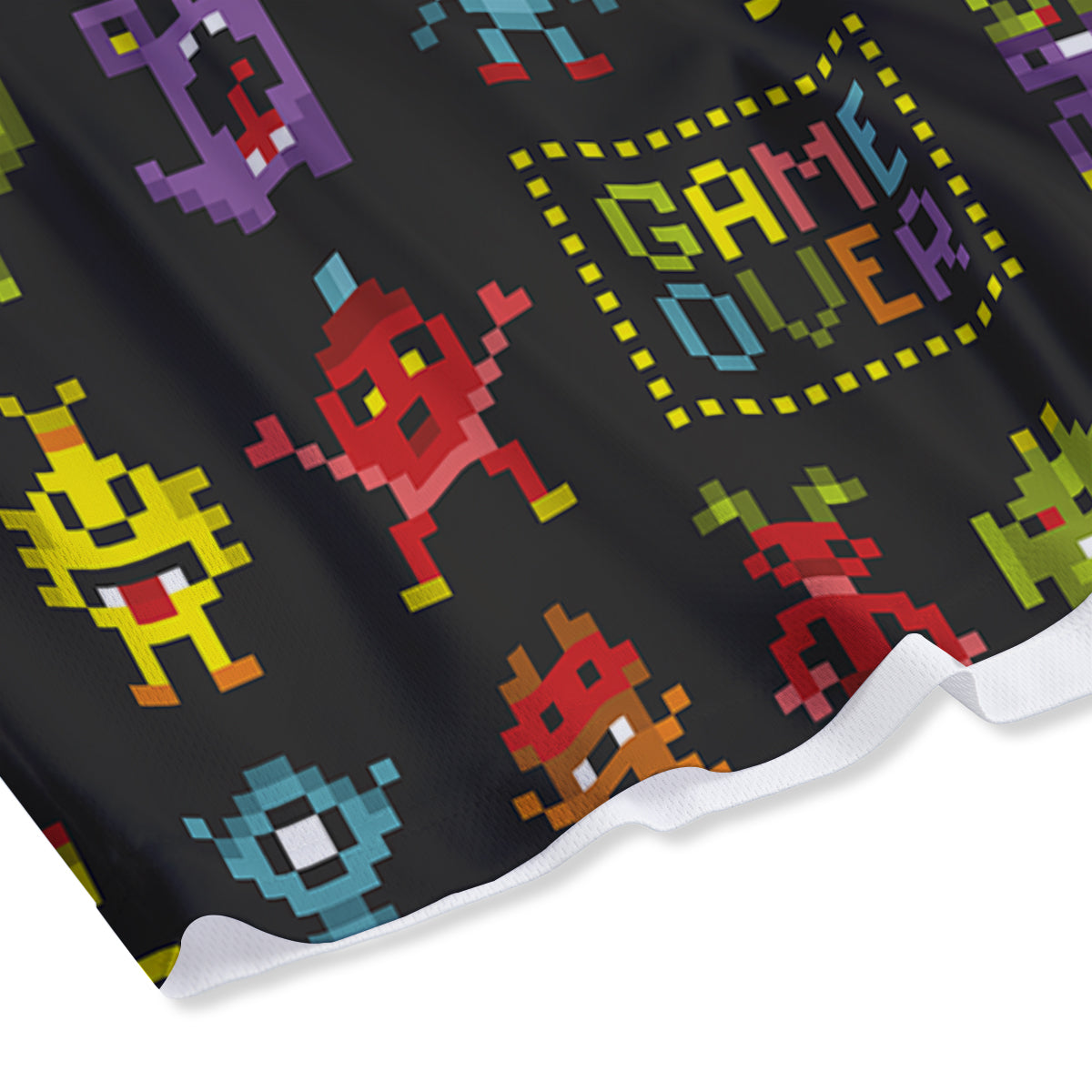 Graffiti Text Print Pattern Mesh Shorts