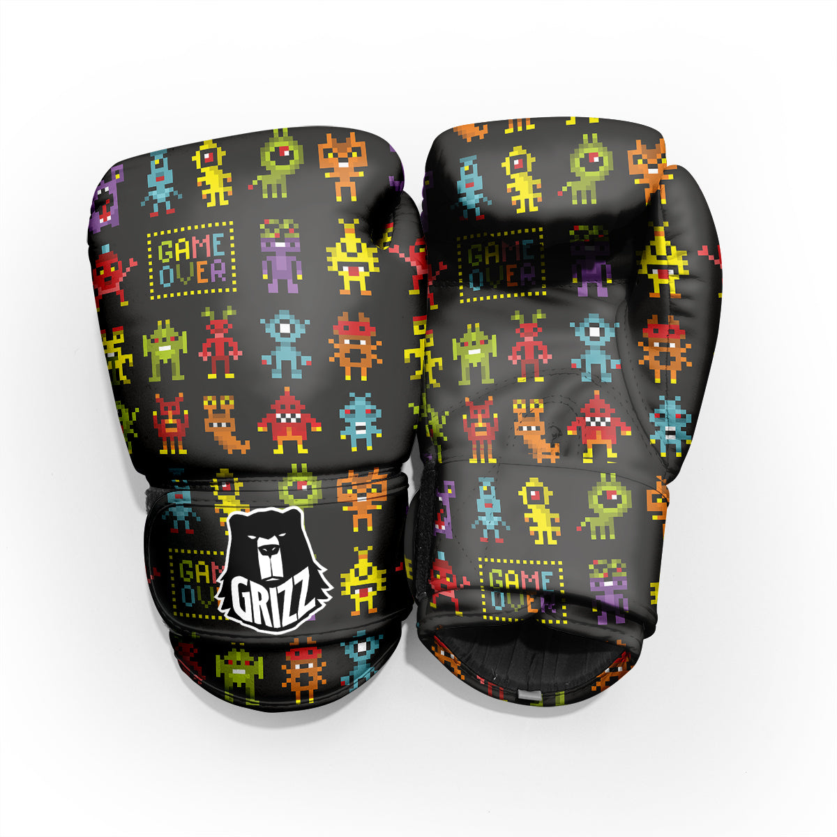 Game Monsters 8-Bit Video Print Pattern Pro Boxing Glove