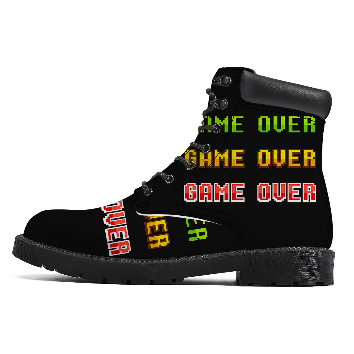 Game Over 8-Bit Print Boots-grizzshop