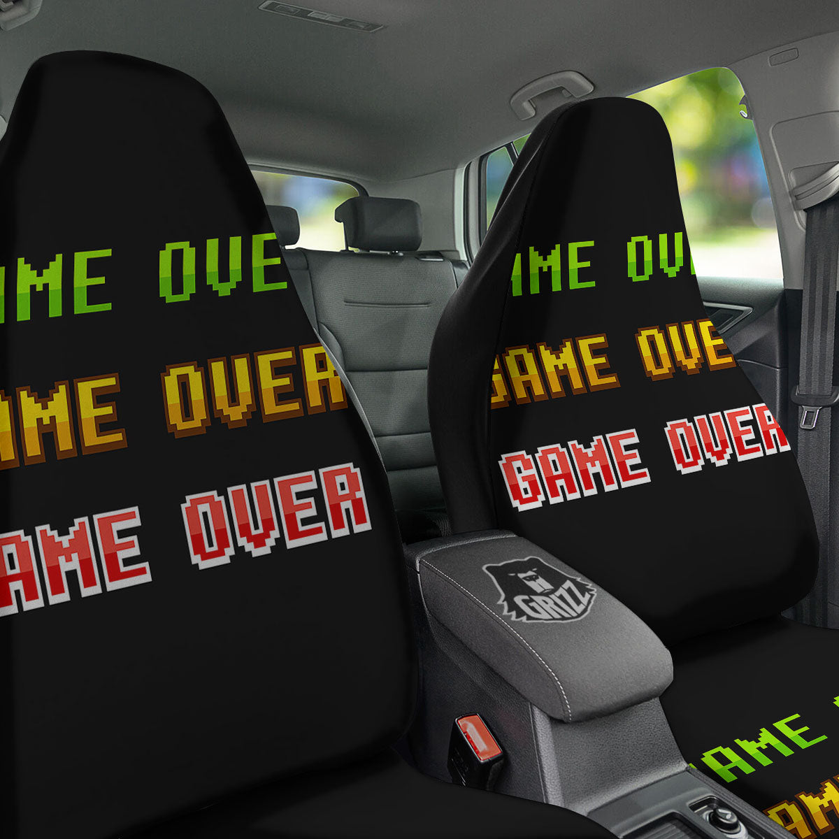 Game Over 8-Bit Print Car Seat Covers-grizzshop