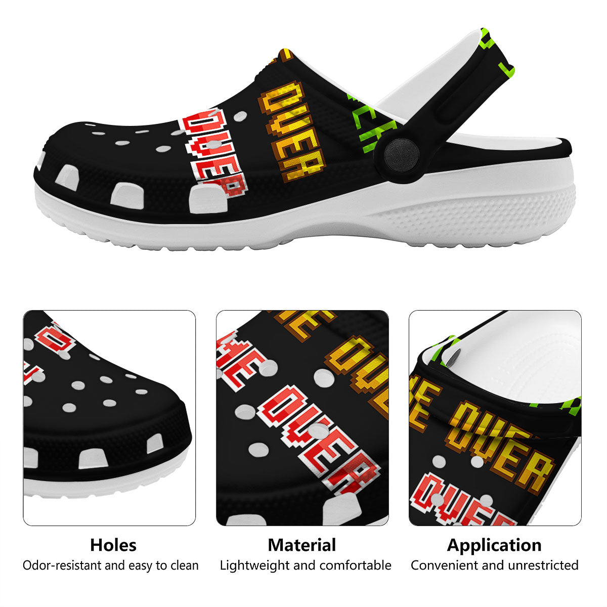 Game Over 8-Bit Print Clog-grizzshop