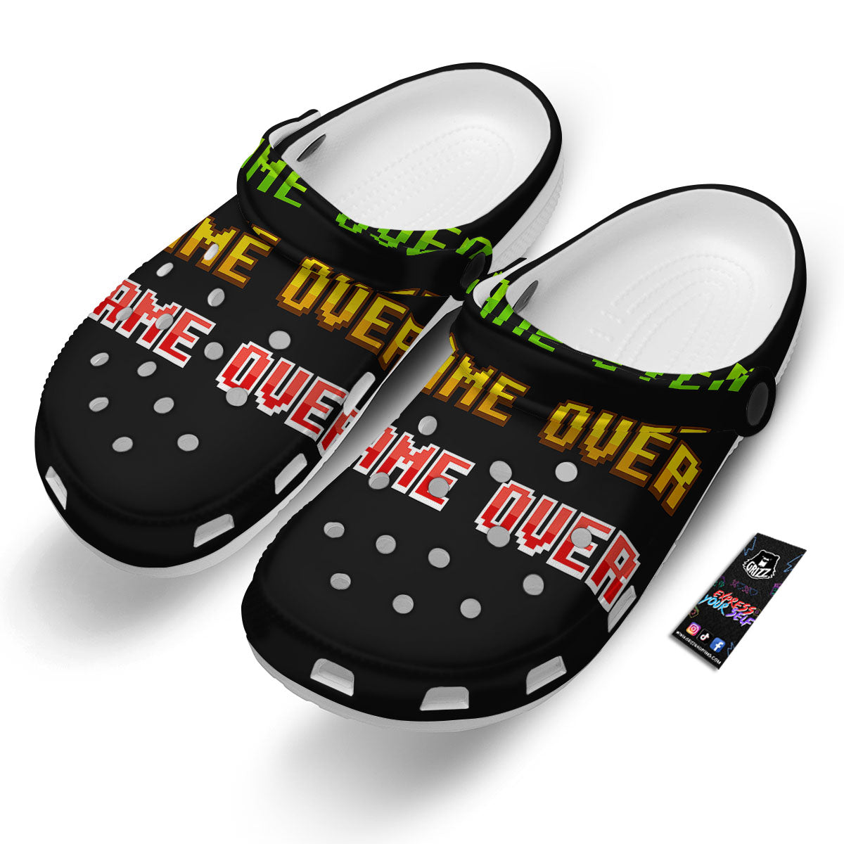 Game Over 8-Bit Print Clog-grizzshop