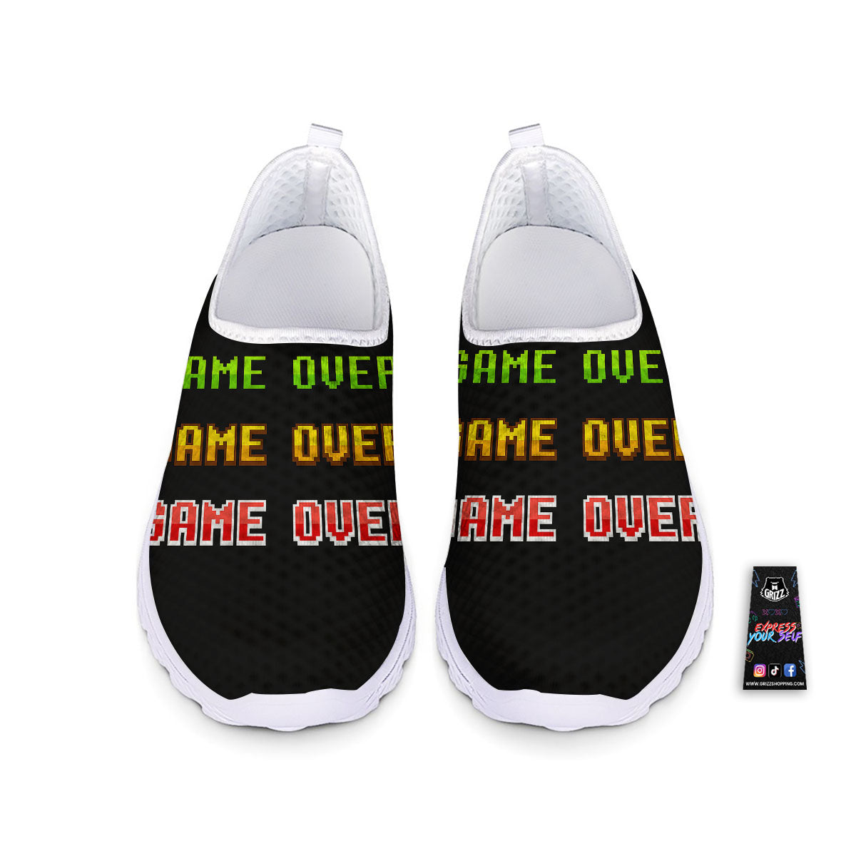 Game Over 8-Bit Print Nurse Shoes-grizzshop