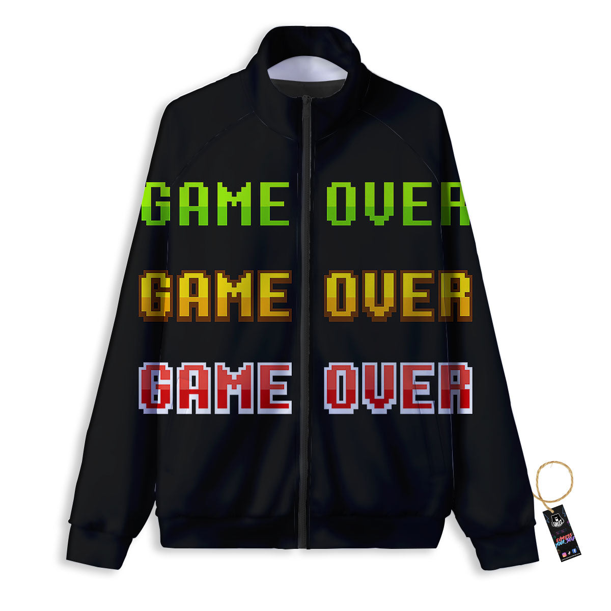 Game Over 8-Bit Print Track Jacket-grizzshop