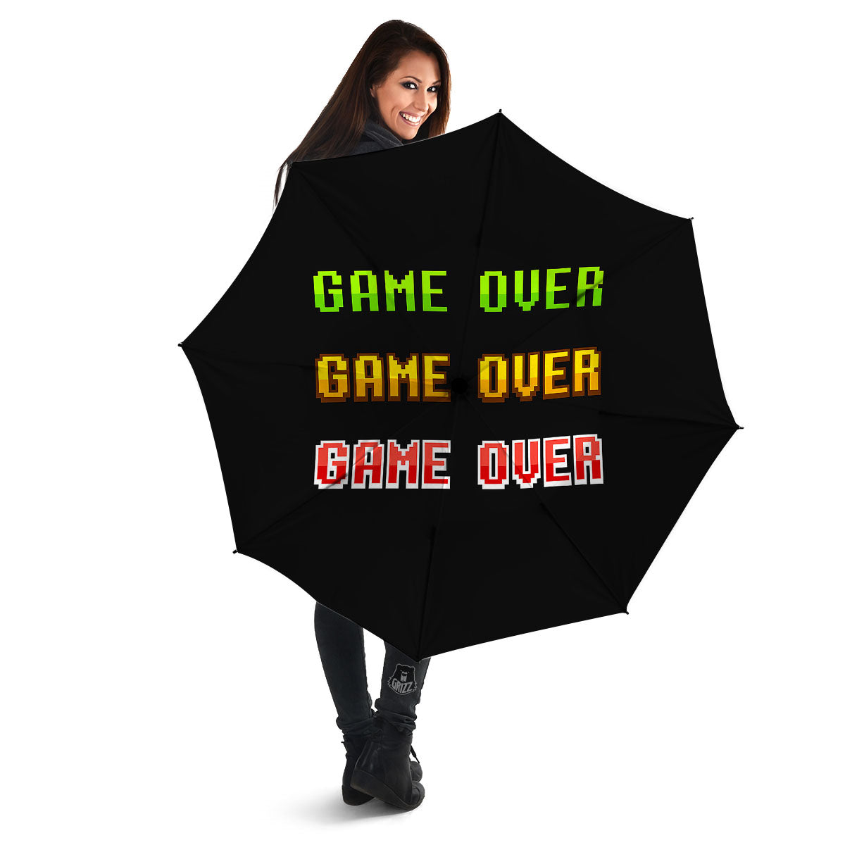 Game Over 8-Bit Print Umbrella-grizzshop