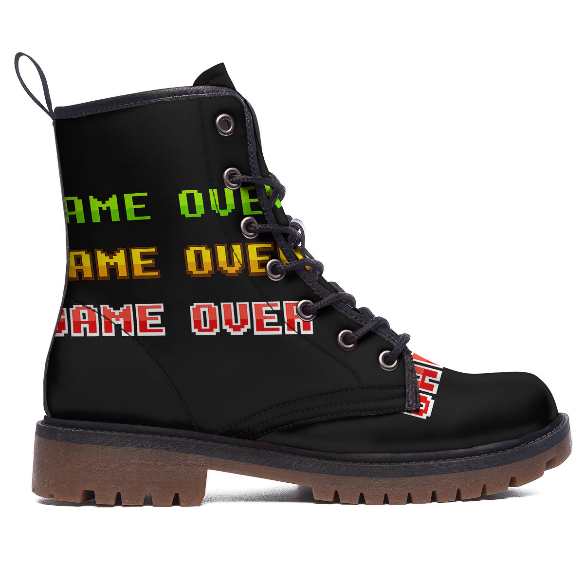 Game Over 8-Bit Print Work Boots-grizzshop