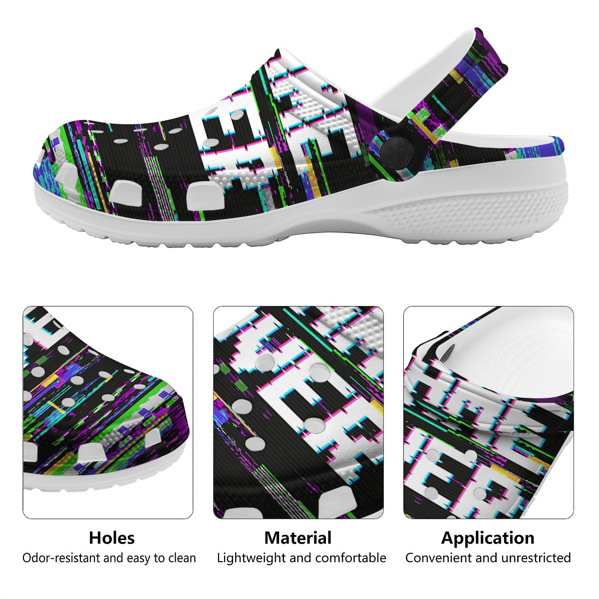 Game Over Text Glitch Effect Print Clog-grizzshop