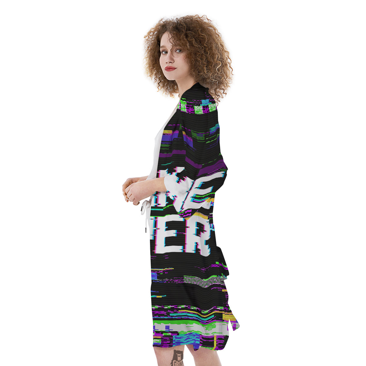 Game Over Text Glitch Effect Print Kimono-grizzshop