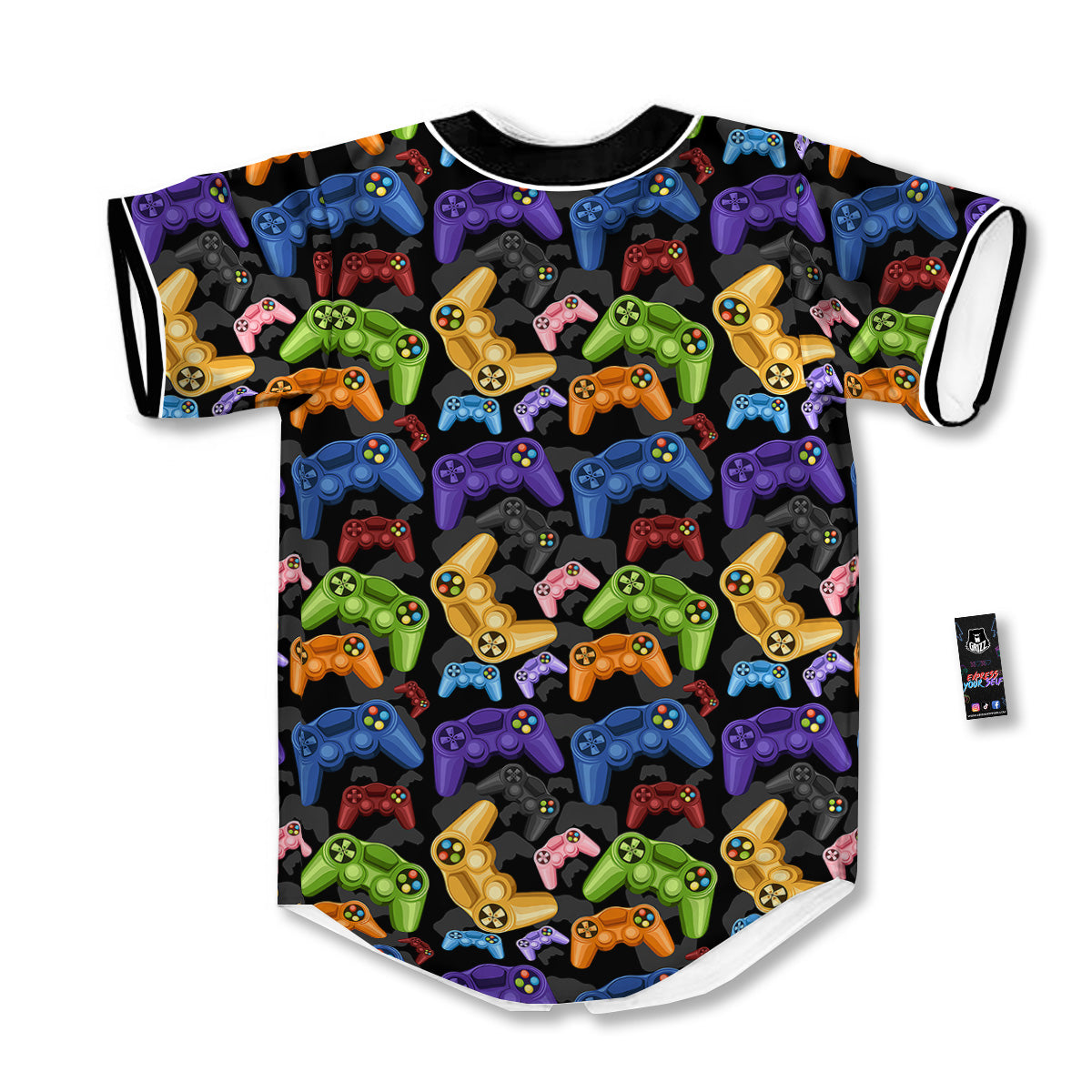 Game Pads Colorful Print Pattern Baseball Jersey-grizzshop