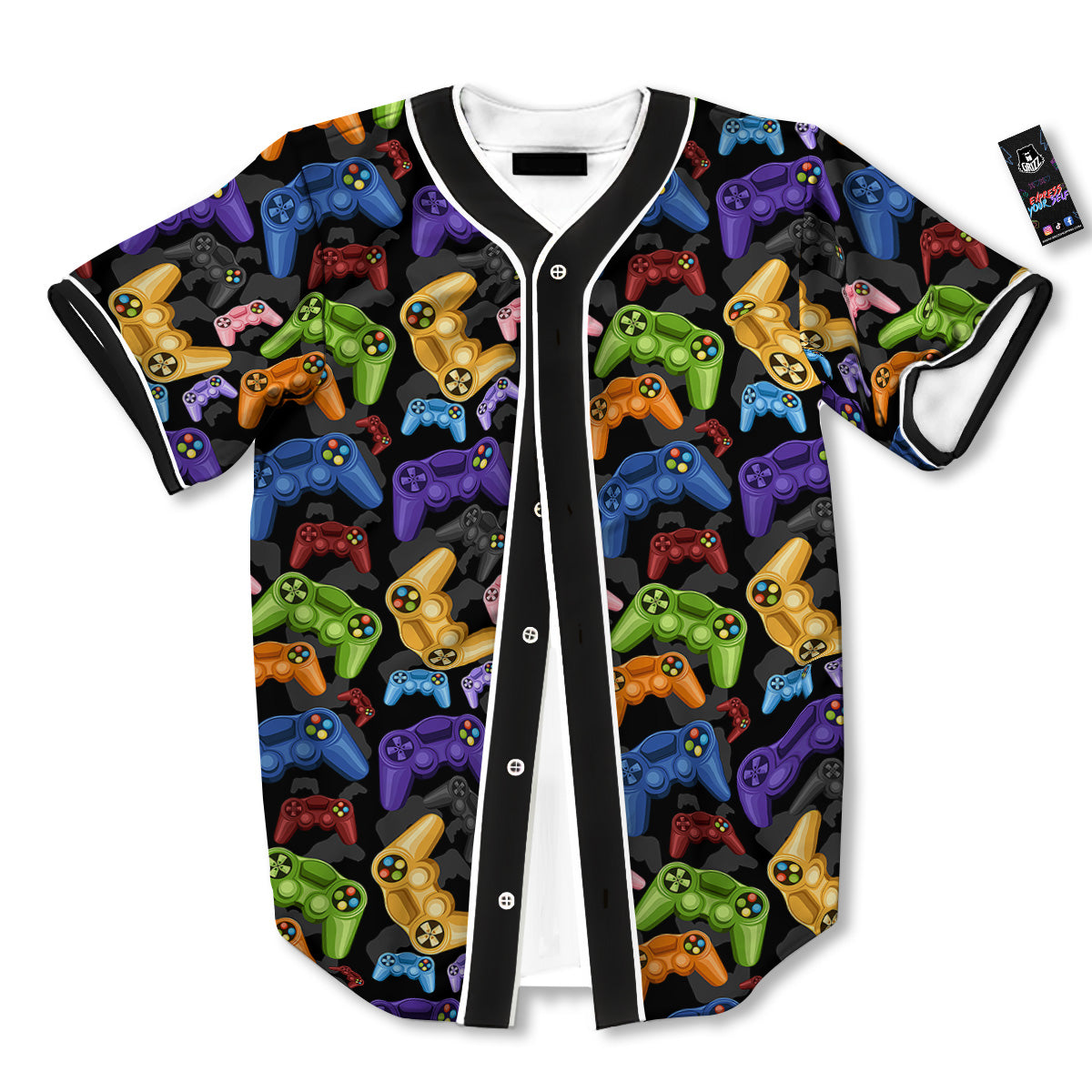 Game Pads Colorful Print Pattern Baseball Jersey-grizzshop