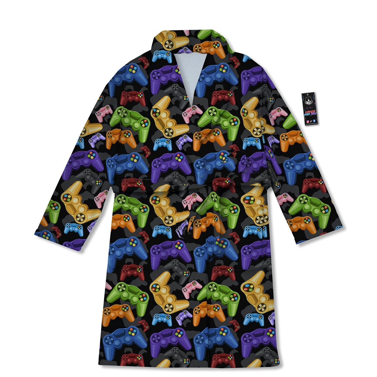 Game Pads Colorful Print Pattern Bathrobe-grizzshop