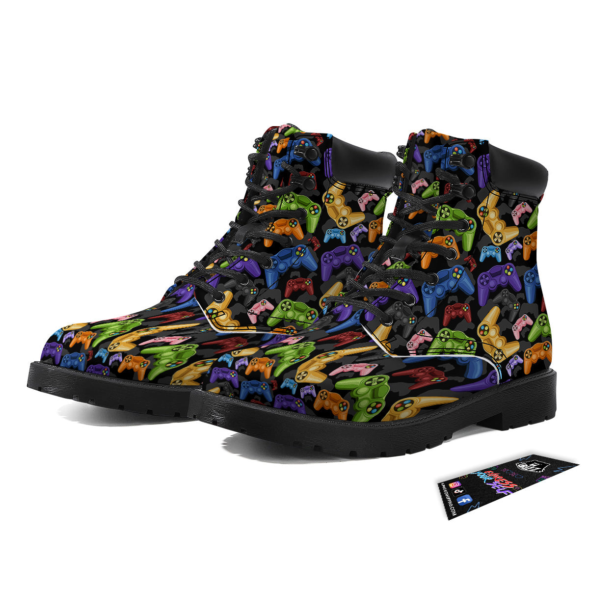Game Pads Colorful Print Pattern Boots-grizzshop