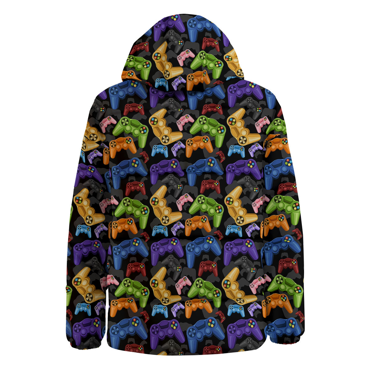 Game Pads Colorful Print Pattern Down Jacket-grizzshop