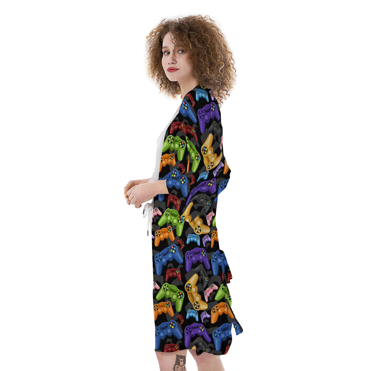 Game Pads Colorful Print Pattern Kimono-grizzshop