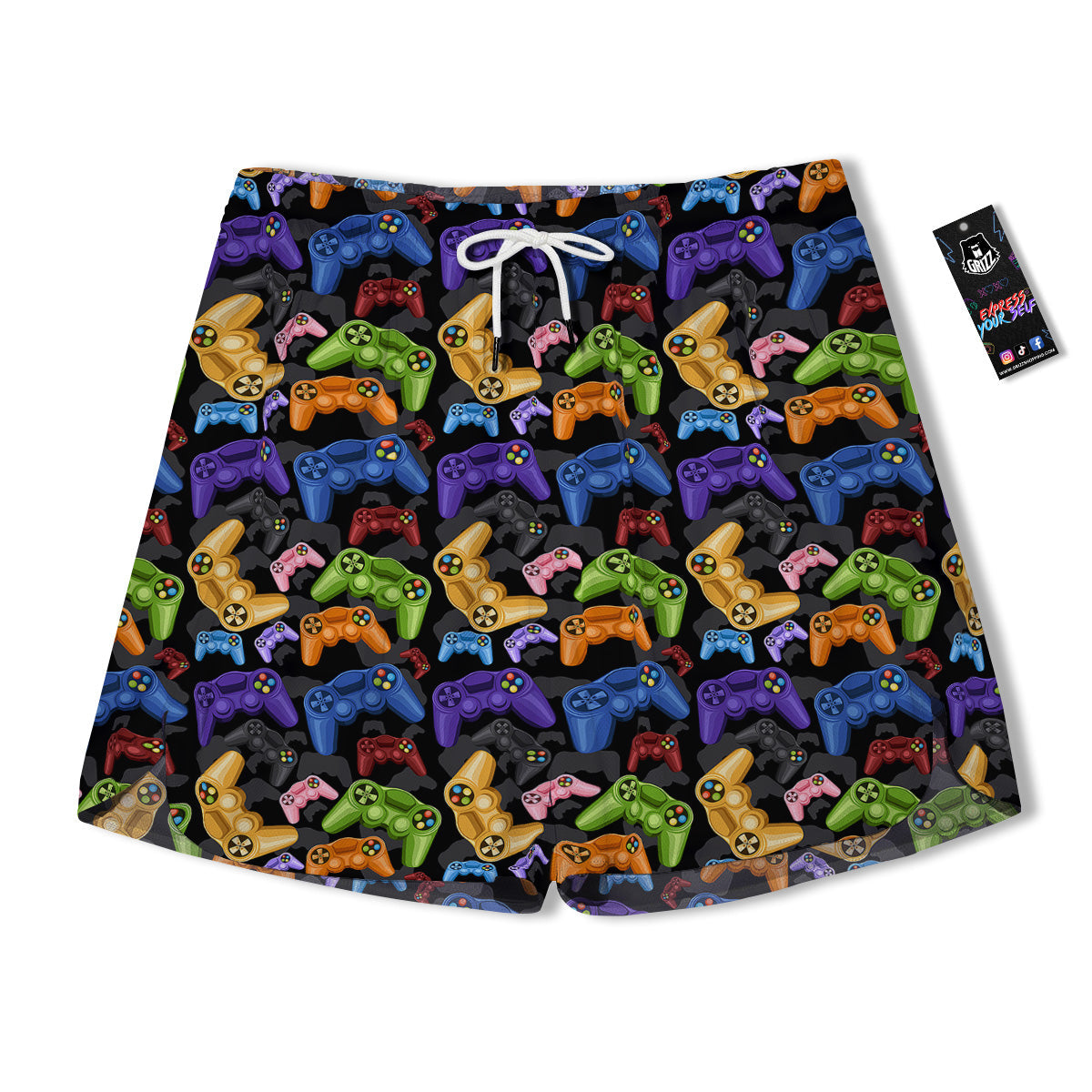 Game Pads Colorful Print Pattern Men's Running Shorts-grizzshop