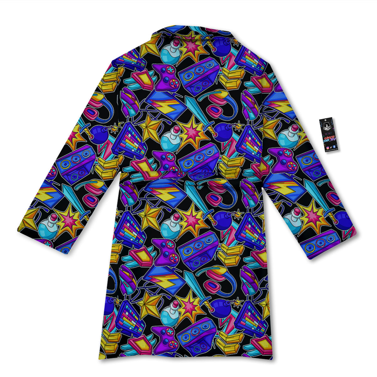 Gaming Items Colorful Print Pattern Bathrobe-grizzshop