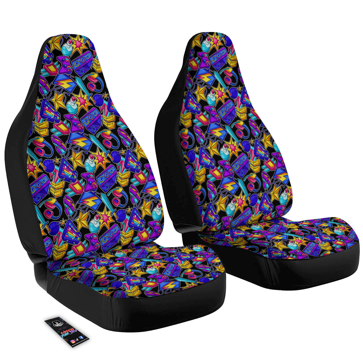 Gaming Items Colorful Print Pattern Car Seat Covers-grizzshop