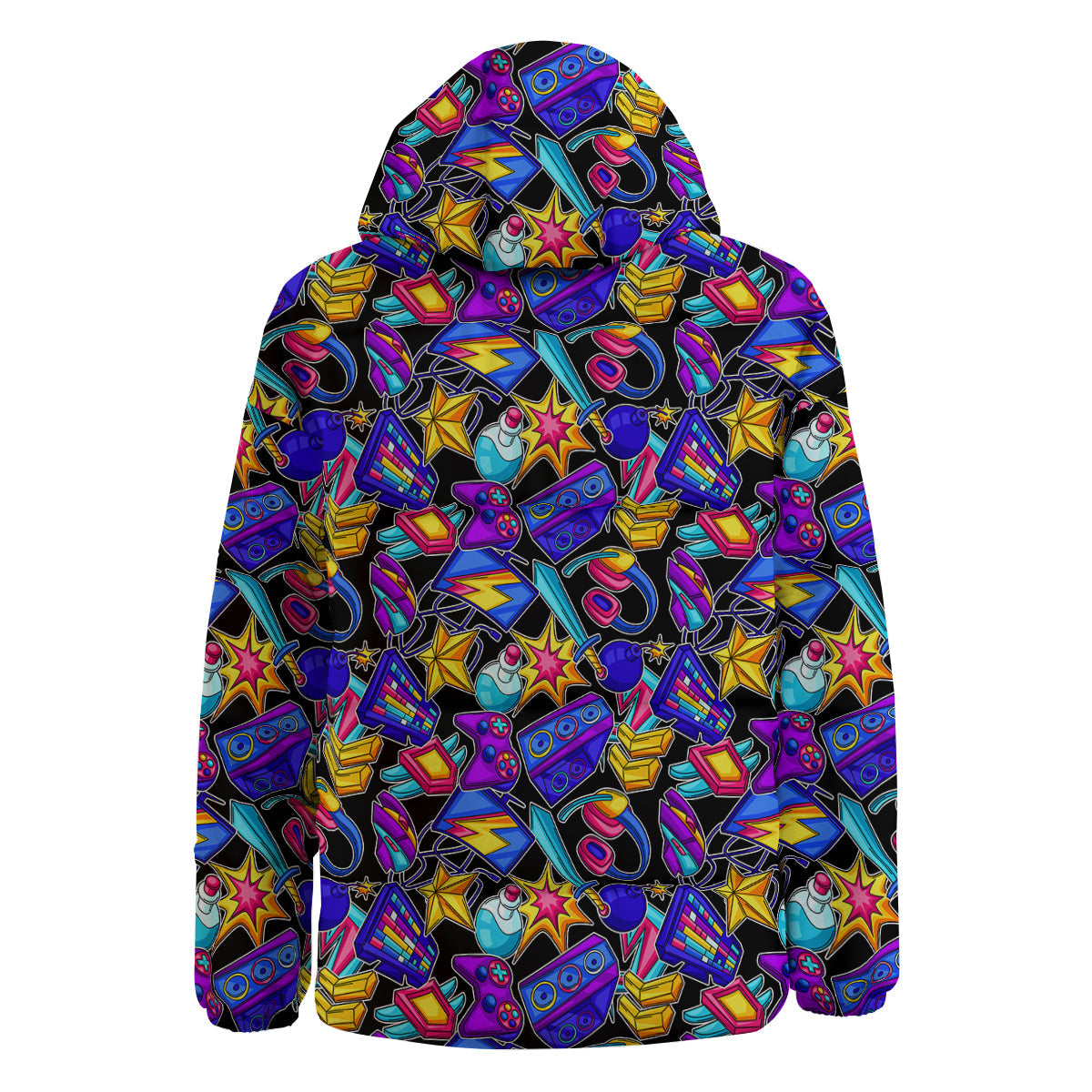 Gaming Items Colorful Print Pattern Down Jacket-grizzshop