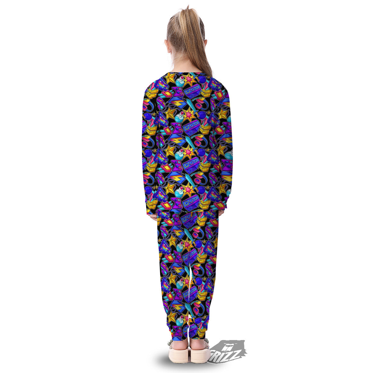 Gaming Items Colorful Print Pattern Kid's Pajamas-grizzshop