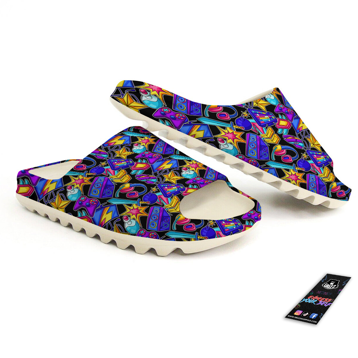 Gaming Items Colorful Print Pattern Sandals-grizzshop